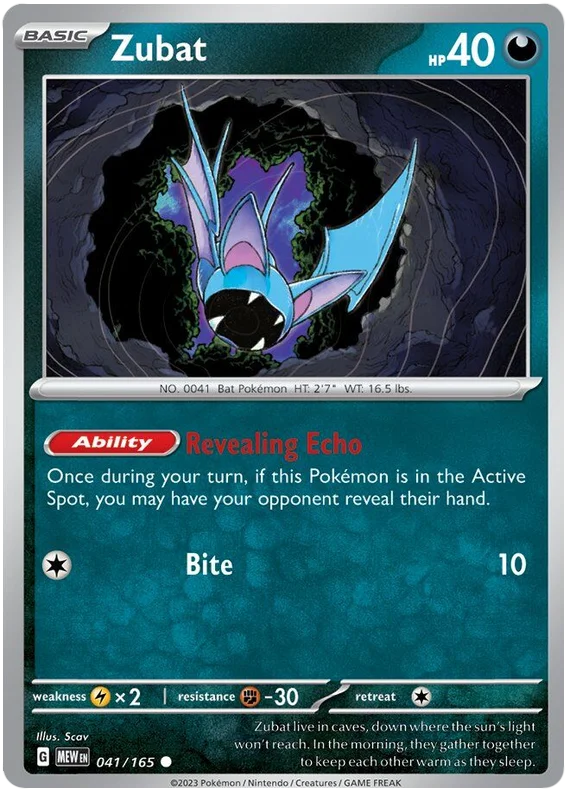 Zubat 151 Single Pokemon Card