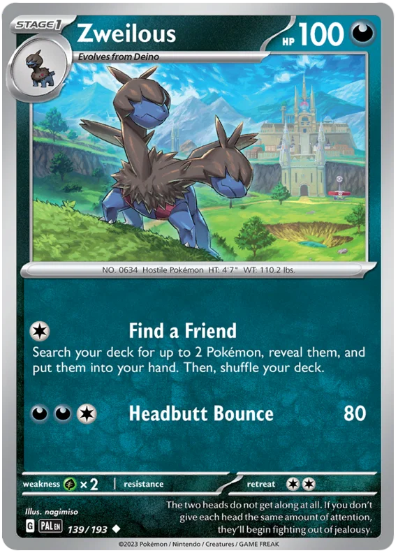 Zweilous Paldea Evolved Single Pokemon Card