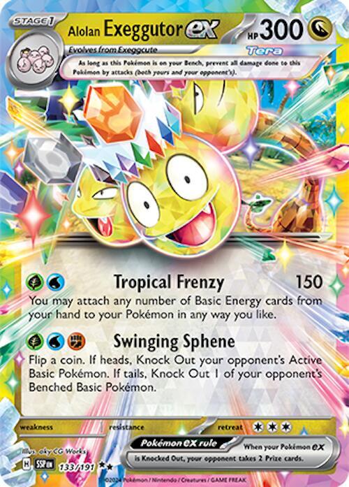 Alolan Exeggutor ex 133/191 - Pokemon TCG Surging Sparks card