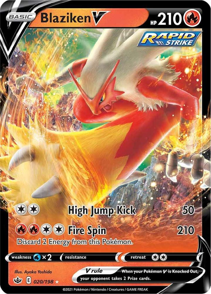 Blaziken V 020 - Pokemon TCG Chilling Reign card