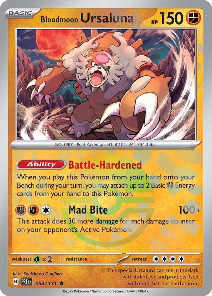 Bloodmoon Ursaluna 054/131 - Poké Ball Reverse Holo - Pokemon TCG Prismatic Evolutions card