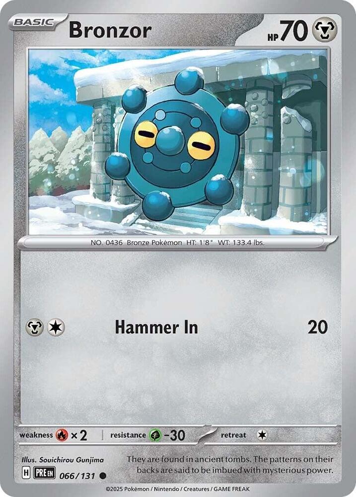 Bronzor 066/131 - Standard card artwork - Pokemon TCG Prismatic Evolutions card