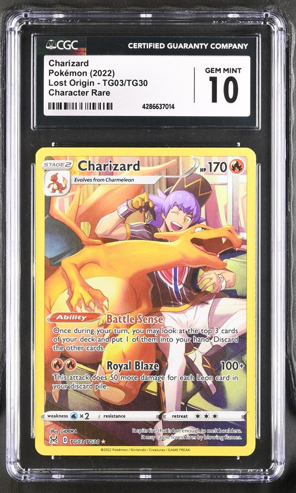 CGC 10 Pokemon Charizard (2022) Lost Origin Trainer Gallery TG03 (Front)