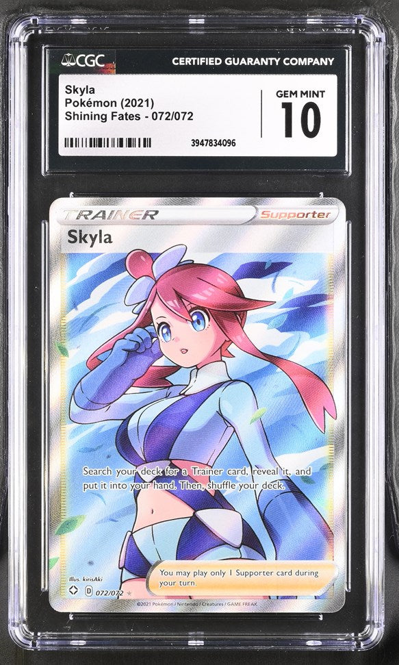 CGC 10 Pokemon Skyla (2021) Shining Fates 072 (Front)