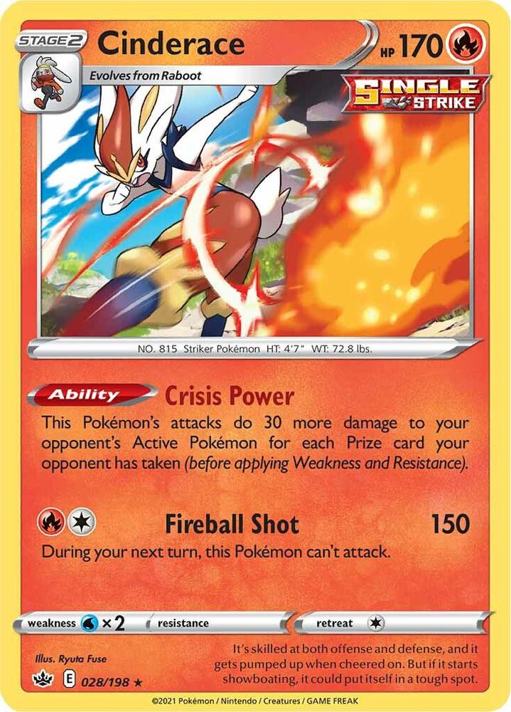 Cinderace 028 - Pokemon TCG Chilling Reign card
