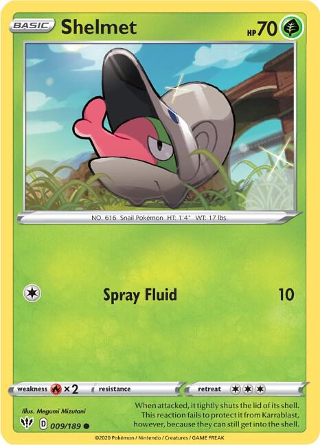 Shelmet - Darkness Ablaze 009/189 Pokémon card