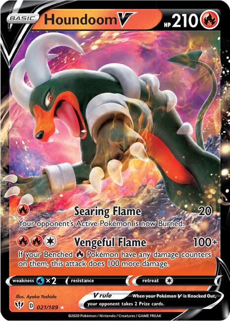 Houndoom V - Darkness Ablaze 021/189 Pokémon card