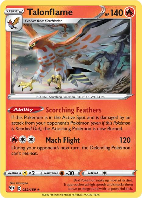 Talonflame - Darkness Ablaze 032/189 Pokémon card