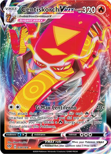 Centiskorch VMAX - Darkness Ablaze 034/189 Pokémon card