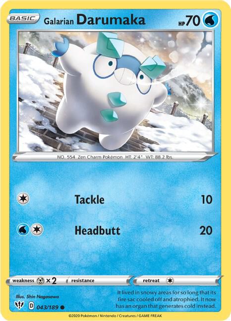 Galarian Darumaka - Darkness Ablaze 043/189 Pokémon card