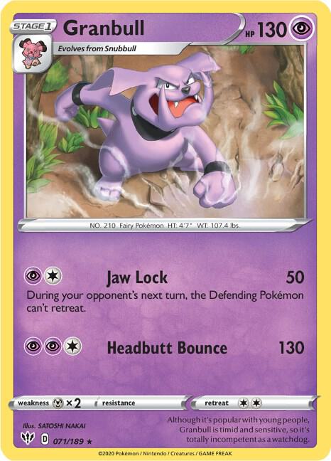 Granbull - Darkness Ablaze 071/189 Pokémon card