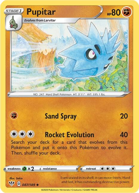 Pupitar - Darkness Ablaze 087/189 Pokémon card
