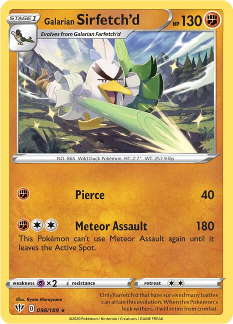 Galarian Sirfetch'd - Darkness Ablaze 098/189 Pokémon card