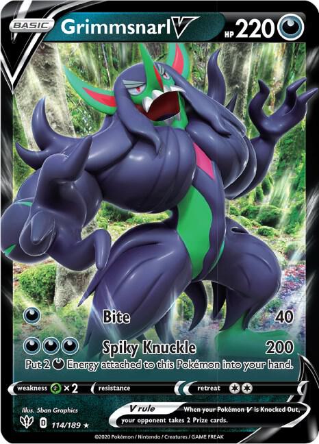 Grimmsnarl V - Darkness Ablaze 114/189 Pokémon card