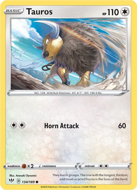 Tauros - Darkness Ablaze 134/189 Pokémon card