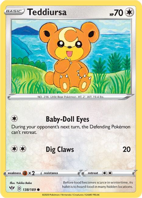 Teddiursa - Darkness Ablaze 138/189 Pokémon card