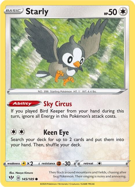 Starly - Darkness Ablaze 145/189 Pokémon card