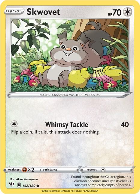 Skwovet - Darkness Ablaze 152/189 Pokémon card