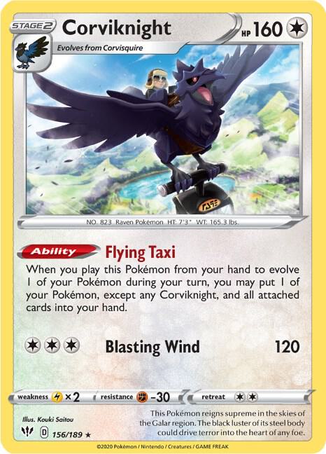 Corviknight - Darkness Ablaze 156/189 Pokémon card