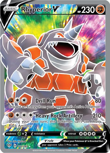 Rhyperior V (Full Art) - Darkness Ablaze 181/189 Pokémon card