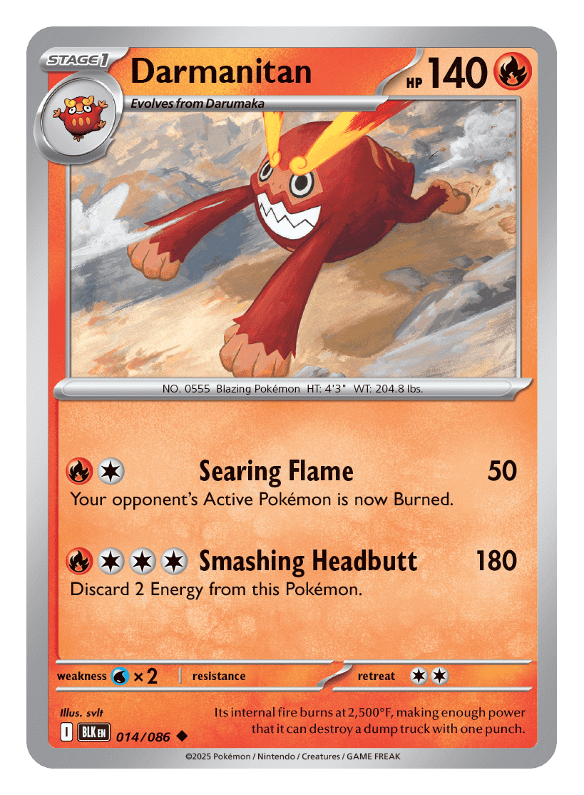 Darmanitan 014/086 - Pokémon TCG Black Bolt card