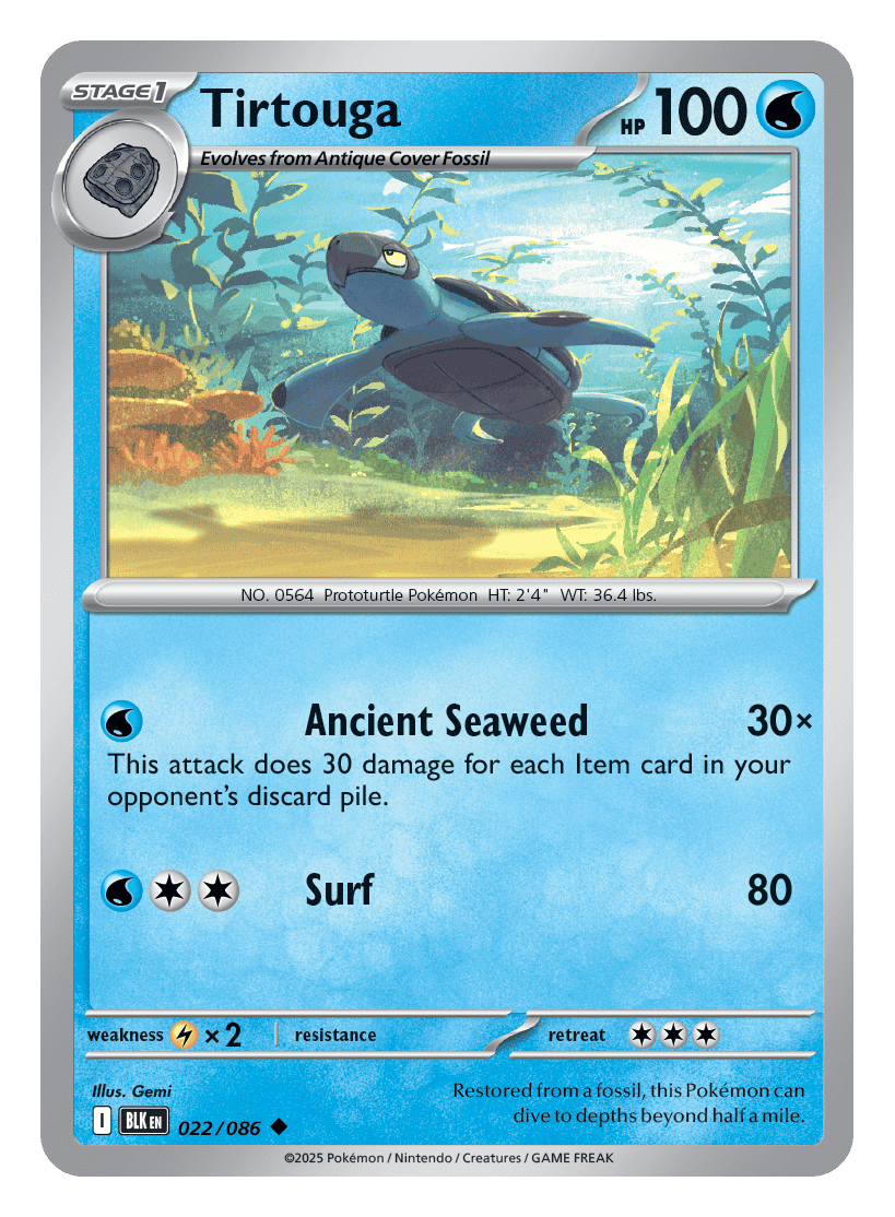 Tirtouga 022/086 - Pokémon TCG Black Bolt card