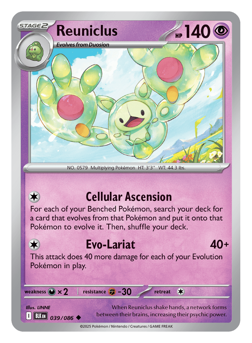 Reuniclus 039/086 - Pokémon TCG Black Bolt card