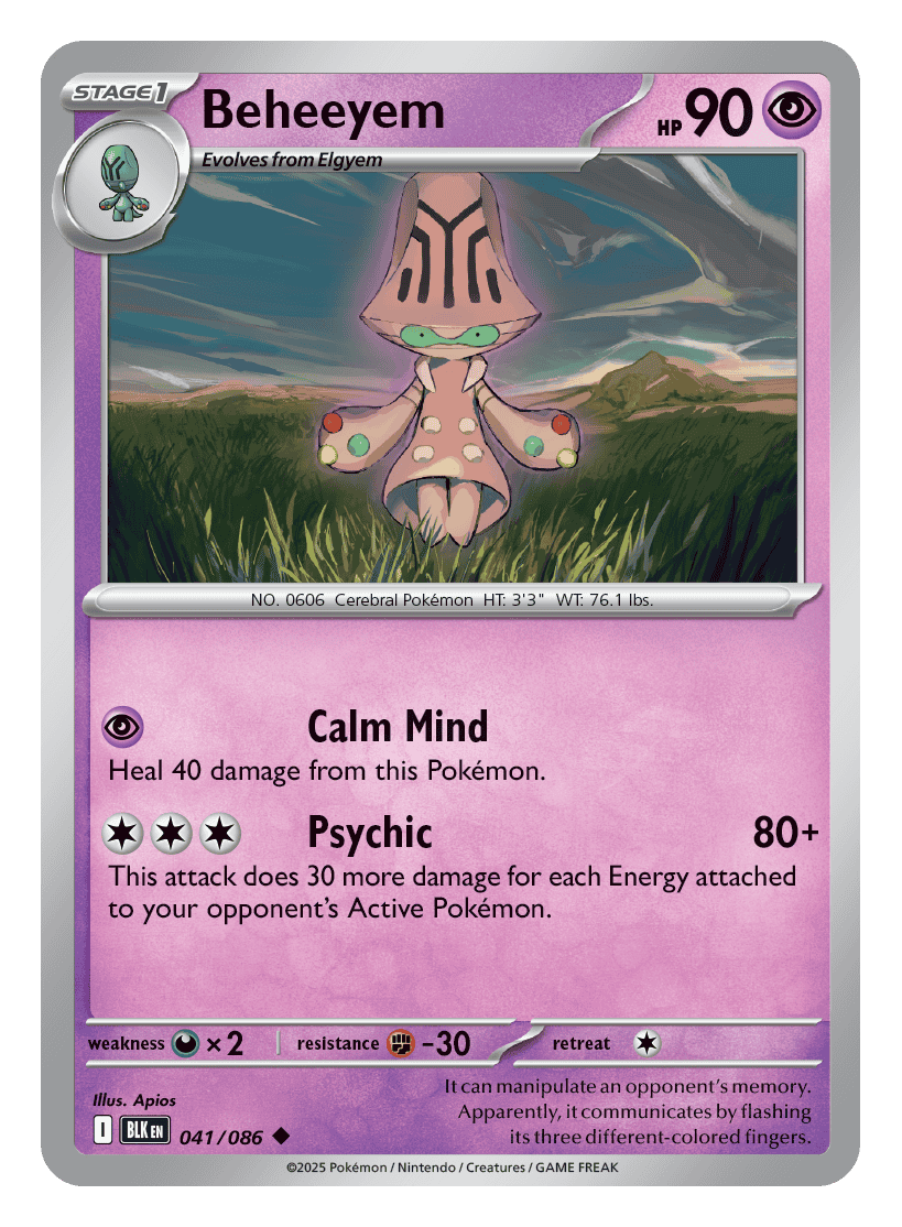 Beheeyem 041/086 - Pokémon TCG Black Bolt card