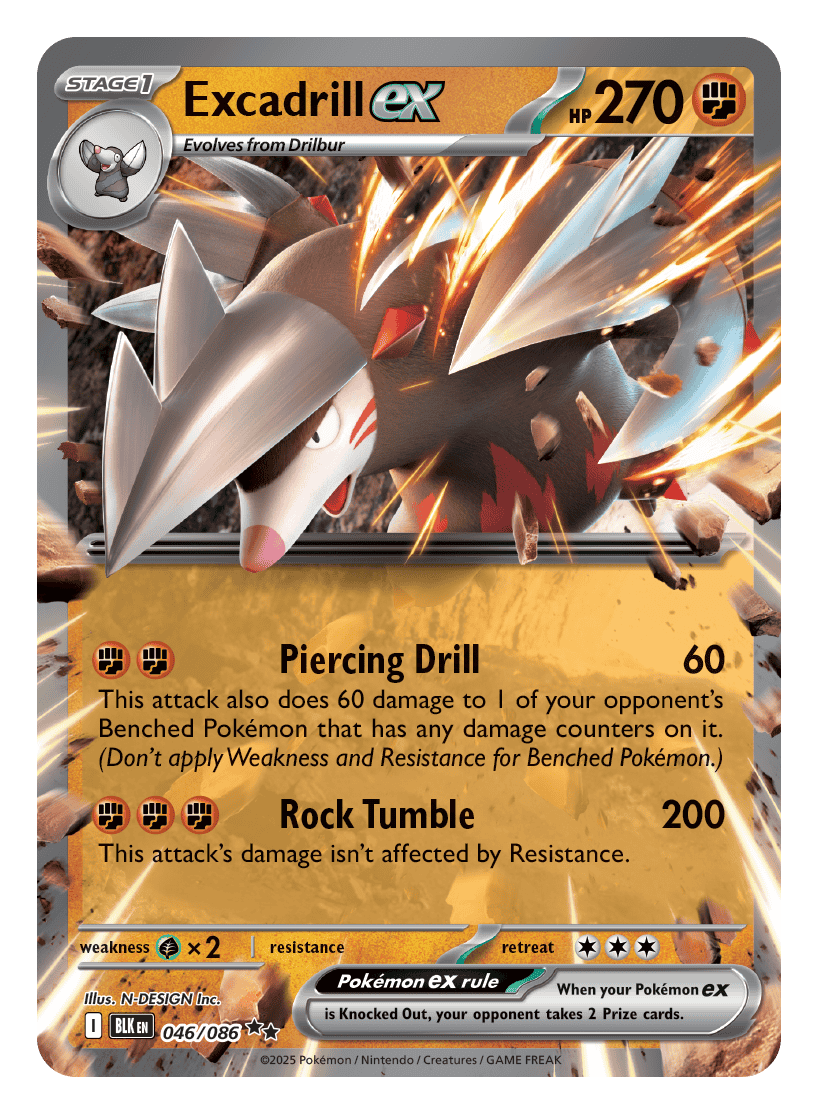 Excadrill ex 046/086 - Pokémon TCG Black Bolt card