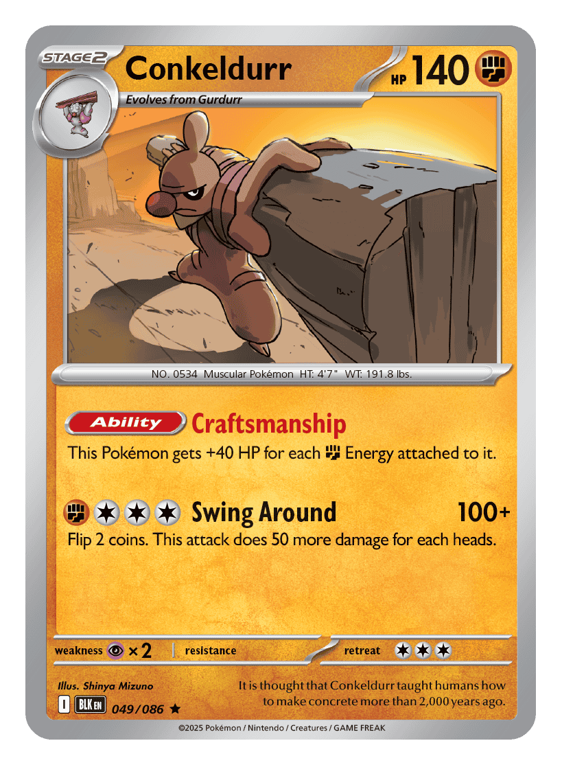 Conkeldurr 049/086 - Pokémon TCG Black Bolt card