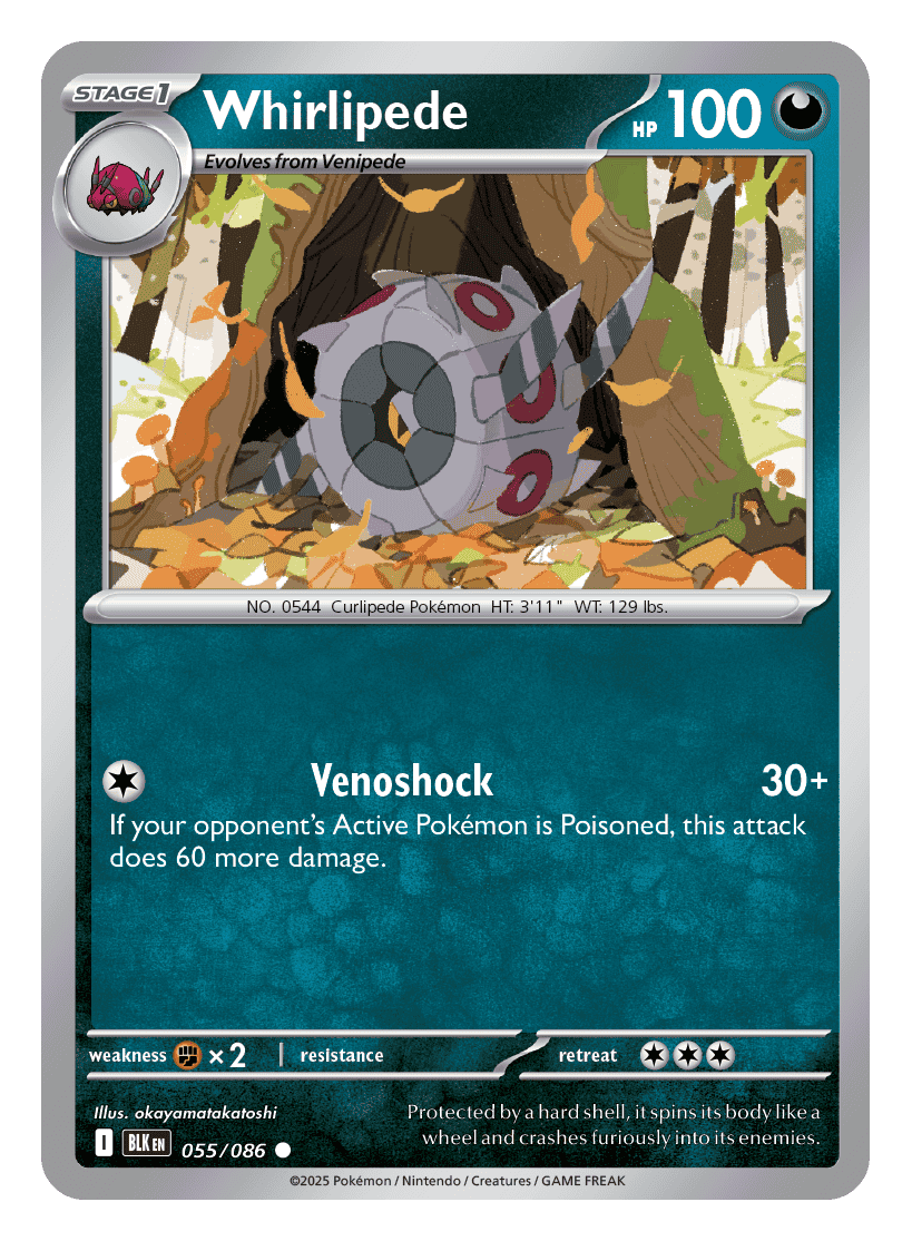 Whirlipede 055/086 - Pokémon TCG Black Bolt card