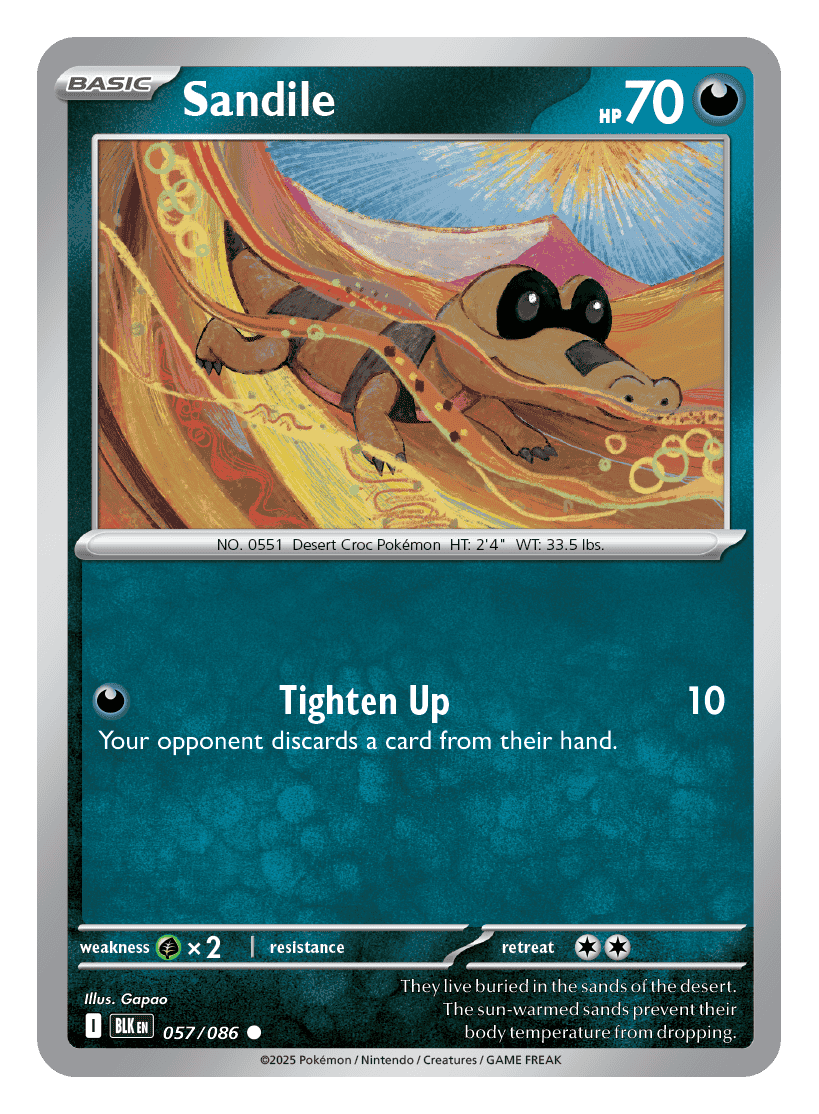 Sandile 057/086 - Pokémon TCG Black Bolt card