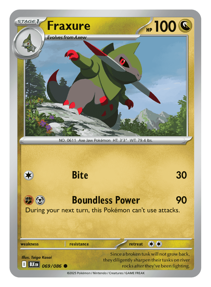 Fraxure 069/086 - Pokémon TCG Black Bolt card