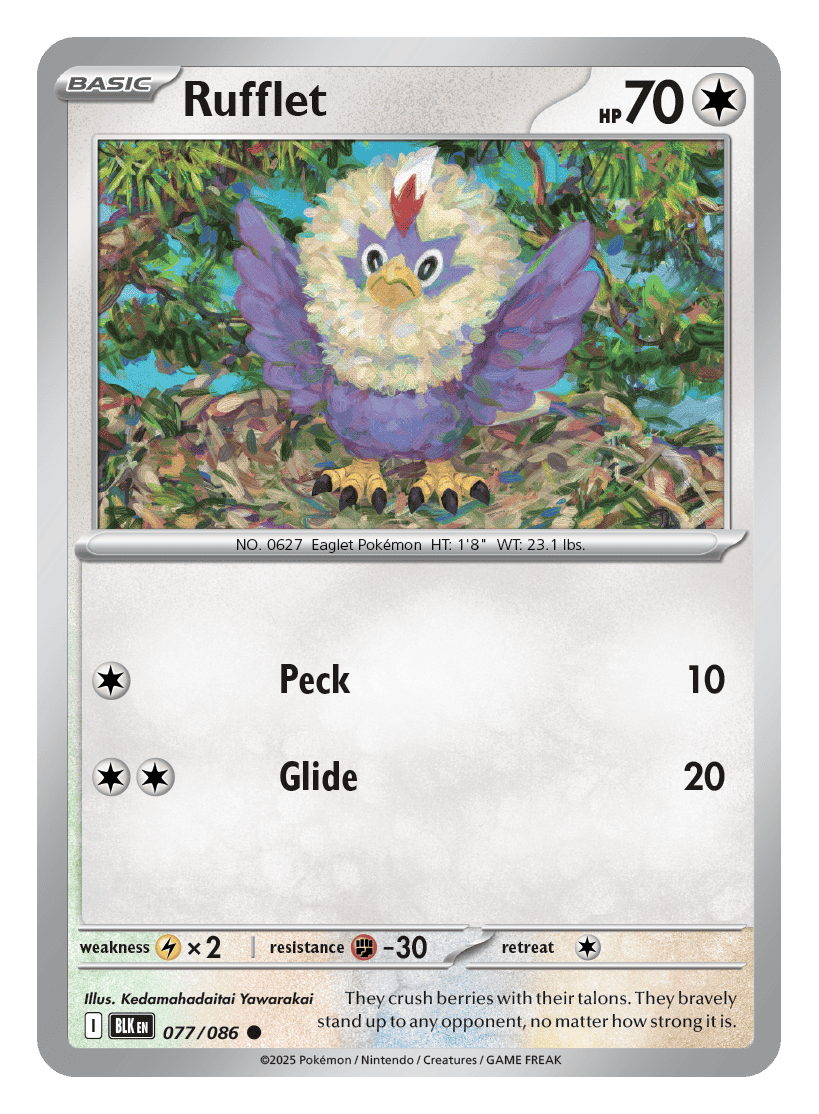 Rufflet 077/086 - Pokémon TCG Black Bolt card