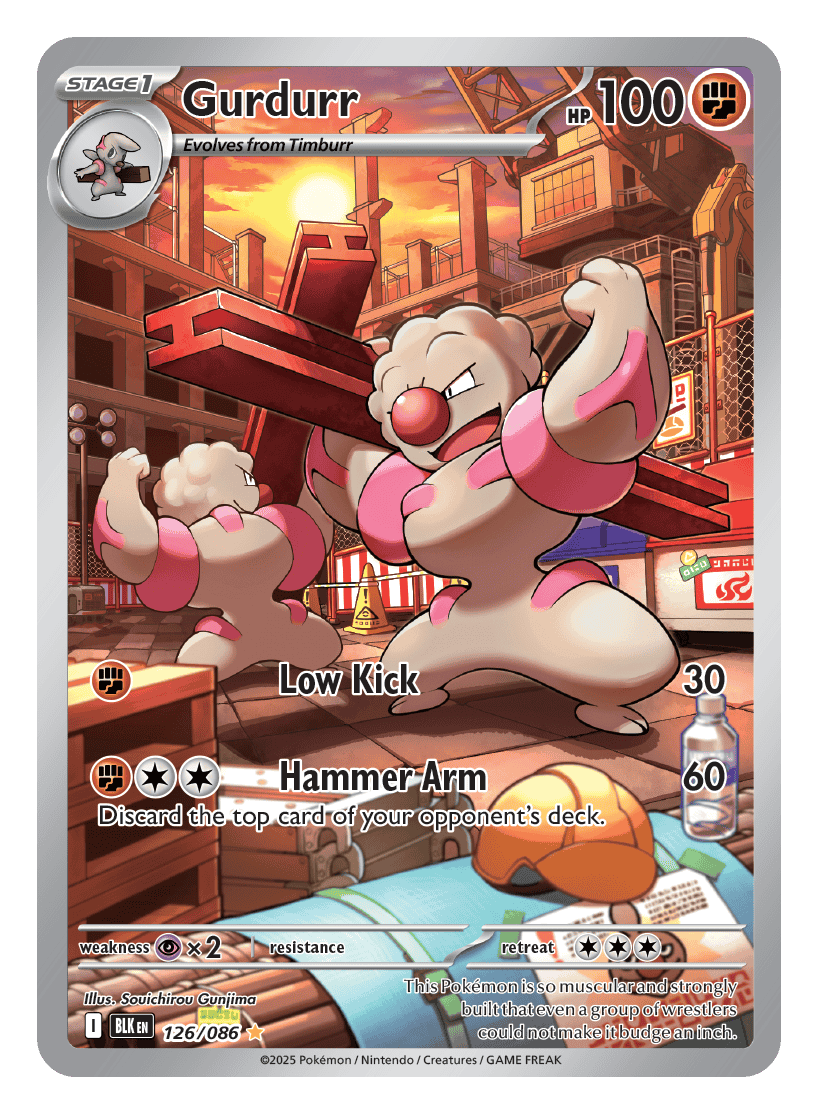 Gurdurr 126/086 - Pokémon TCG Black Bolt card