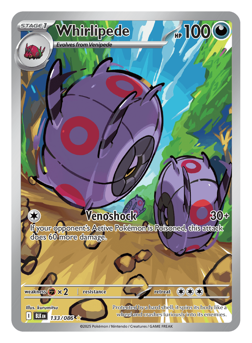 Whirlipede 133/086 - Pokémon TCG Black Bolt card