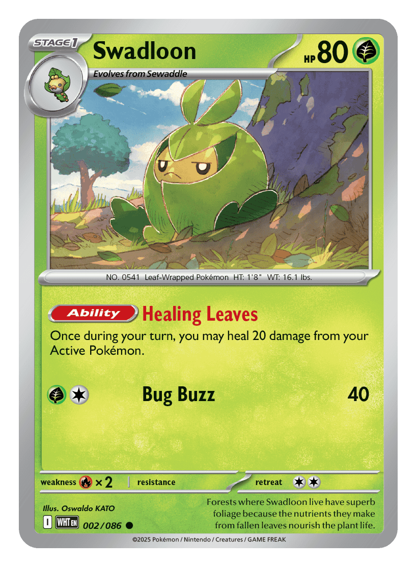 Swadloon 002/086 - Pokémon TCG White Flare card