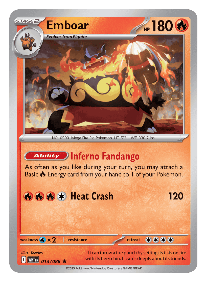 Emboar 013/086 - Pokémon TCG White Flare card