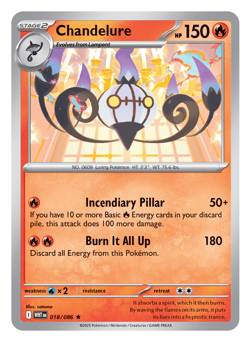 Chandelure 018/086 - Pokémon TCG White Flare card