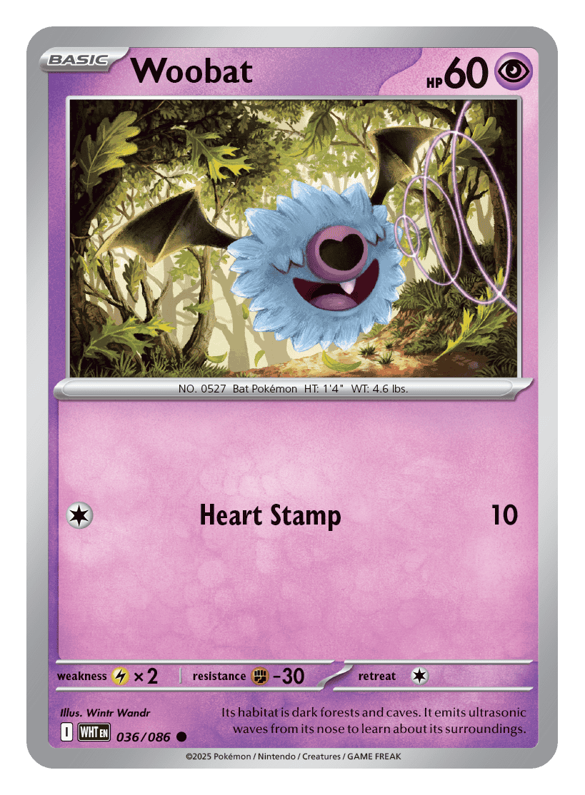 Woobat 036/086 - Pokémon TCG White Flare card