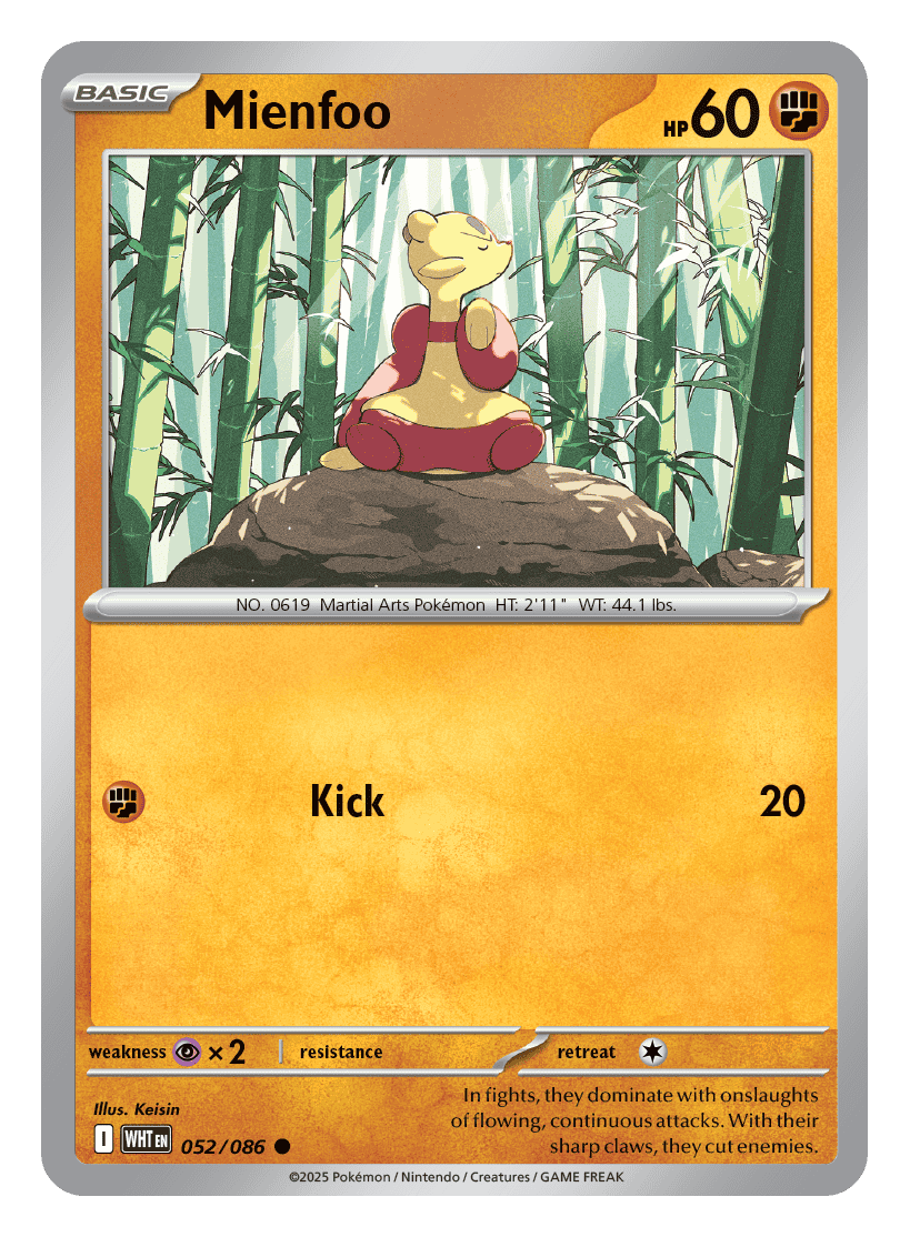 Mienfoo 052/086 - Pokémon TCG White Flare card