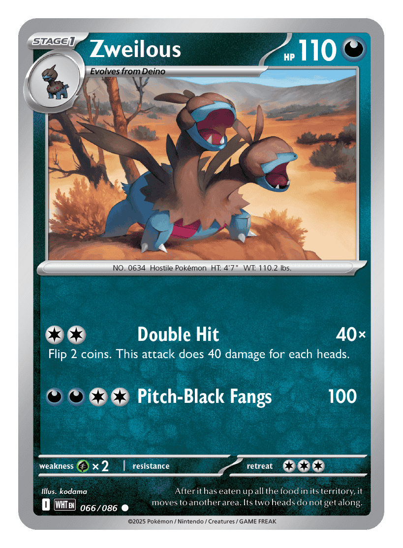 Zweilous 066/086 - Pokémon TCG White Flare card