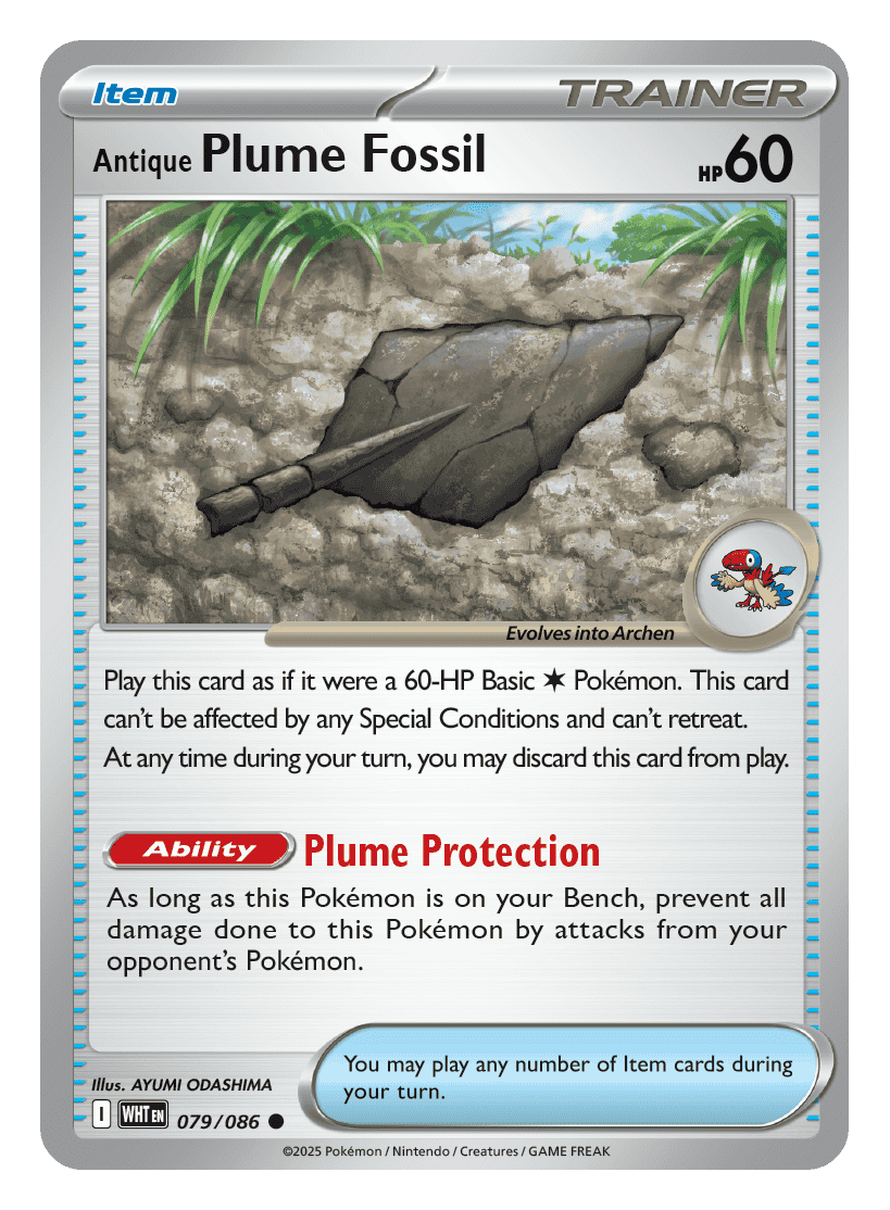 Antique Plume Fossil 079/086 - Pokémon TCG White Flare card