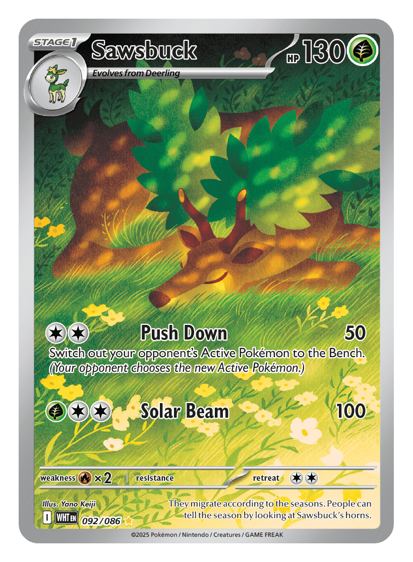 Sawsbuck 092/086 - Pokémon TCG White Flare card
