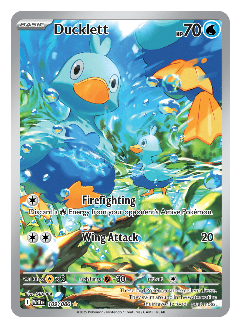 Ducklett 109/086 - Pokémon TCG White Flare card