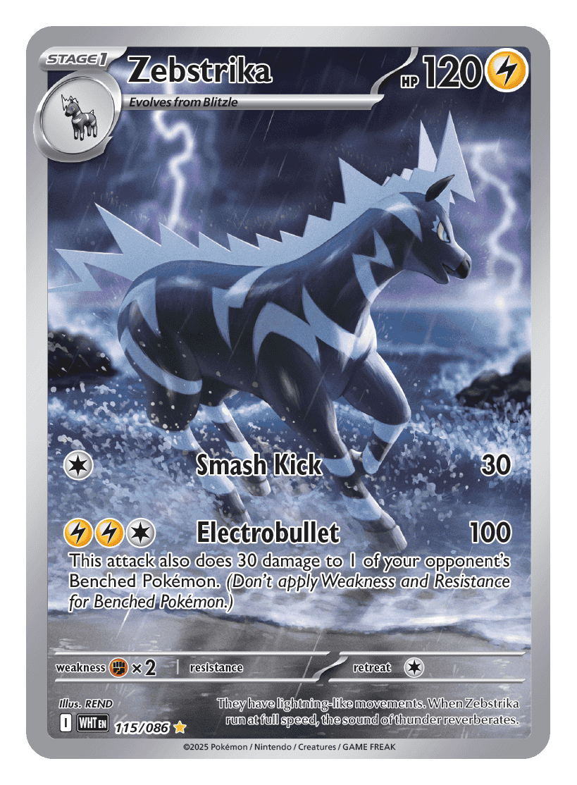 Zebstrika 115/086 - Pokémon TCG White Flare card