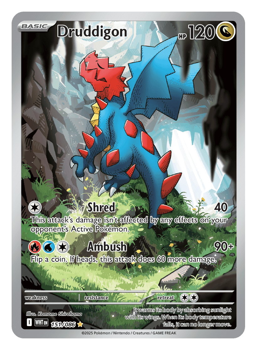 Druddigon 151/086 - Pokémon TCG White Flare card