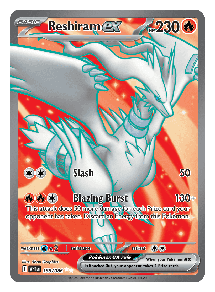 Reshiram ex 158/086 - Pokémon TCG White Flare card