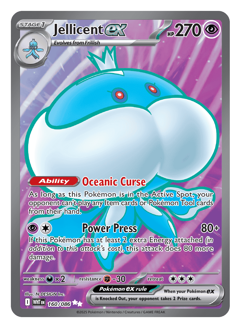 Jellicent ex 160/086 - Pokémon TCG White Flare card