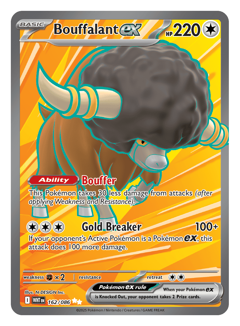 Bouffalant ex 162/086 - Pokémon TCG White Flare card